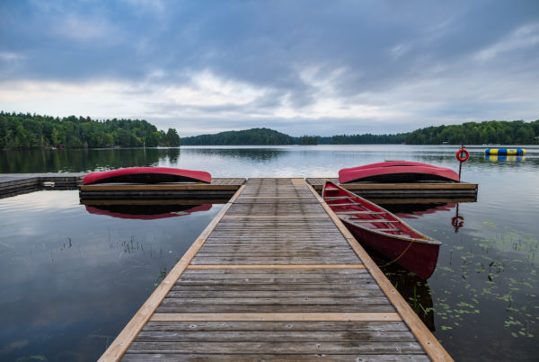 Camp Huronda canoe docks
