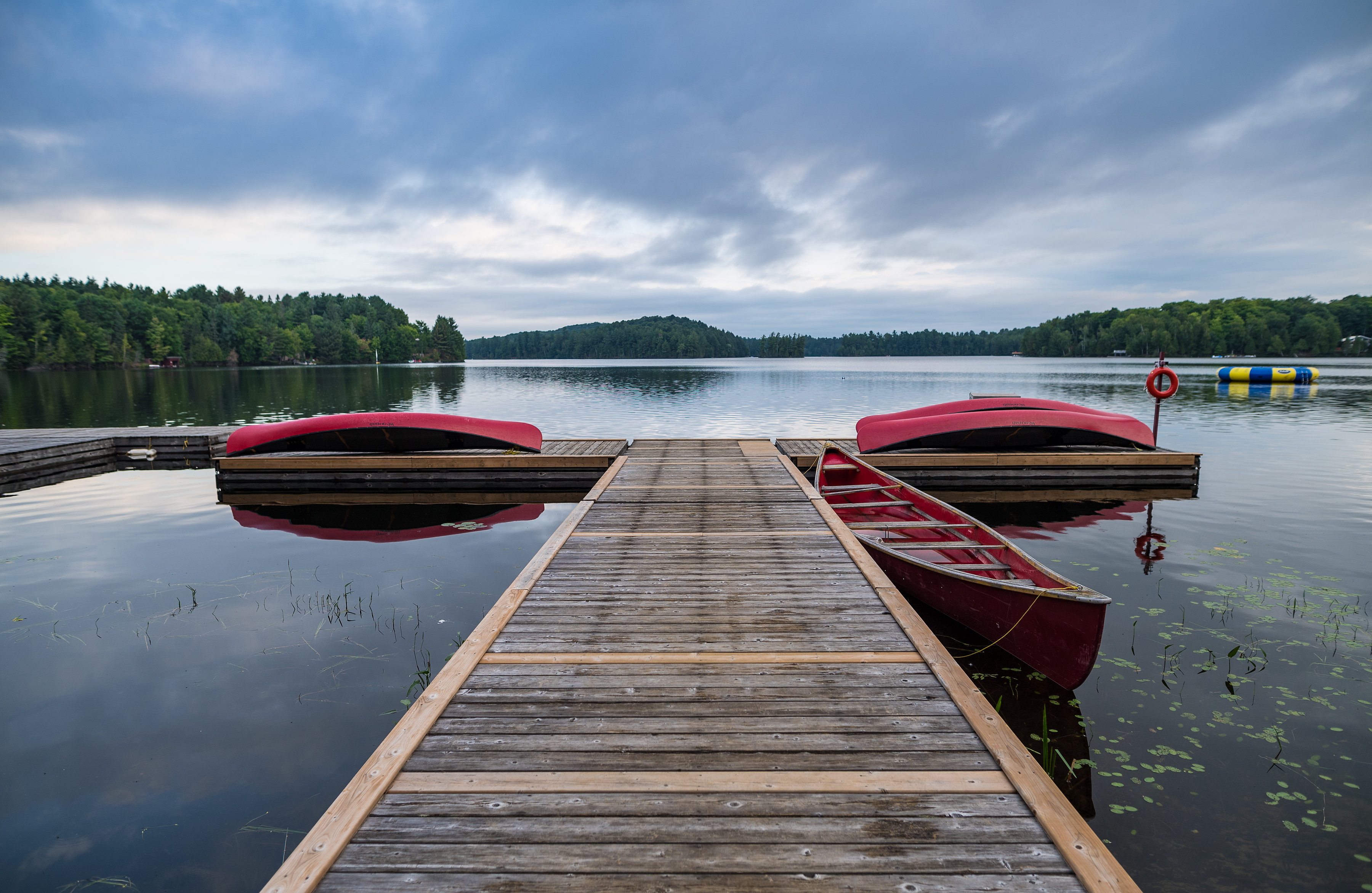 Camp Huronda canoe docks
